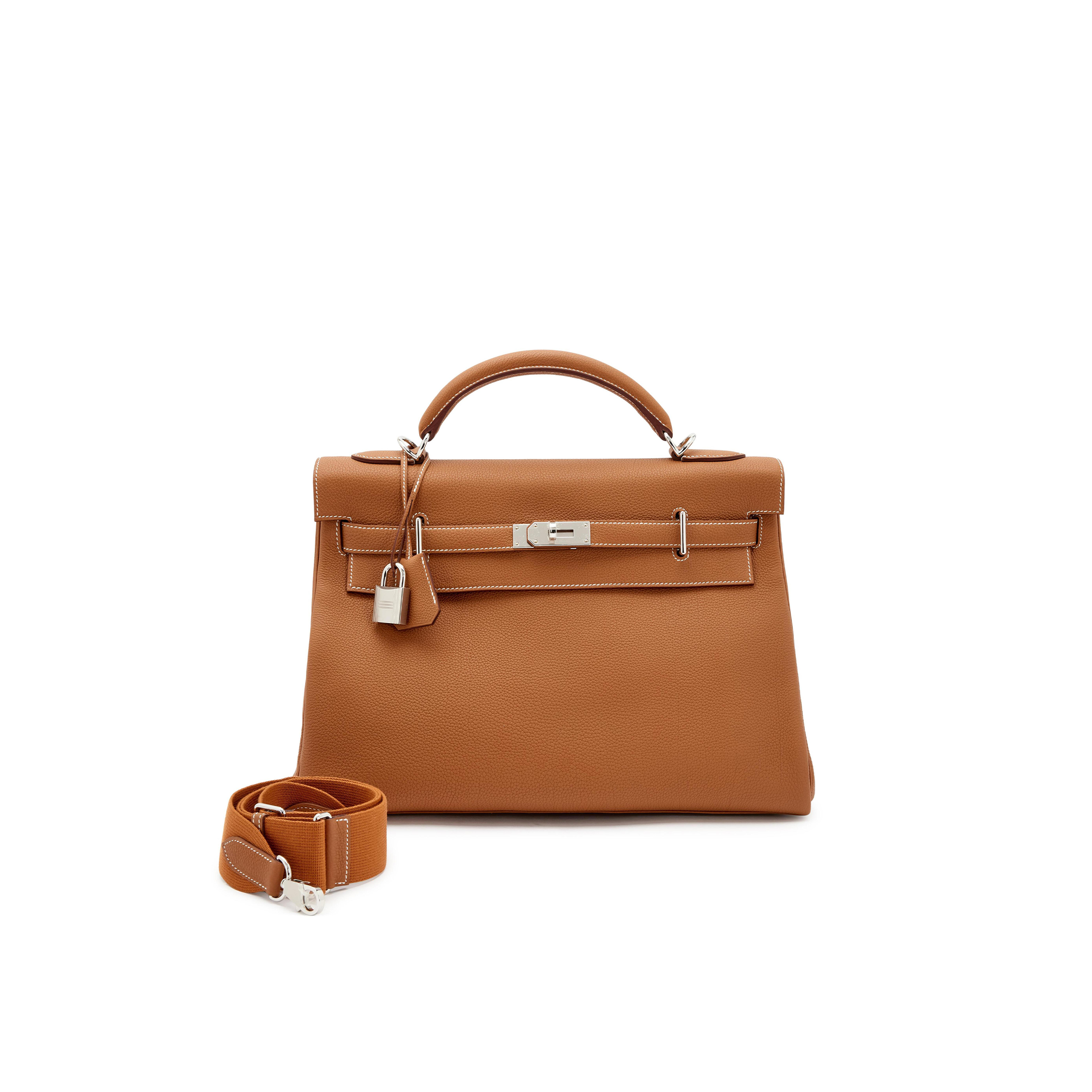 HERMES GOLD MASTER TOGO MAXI KELLY 42 RETOURNE PALLADIUM HARDWARE 19275 (42*27*17cm)